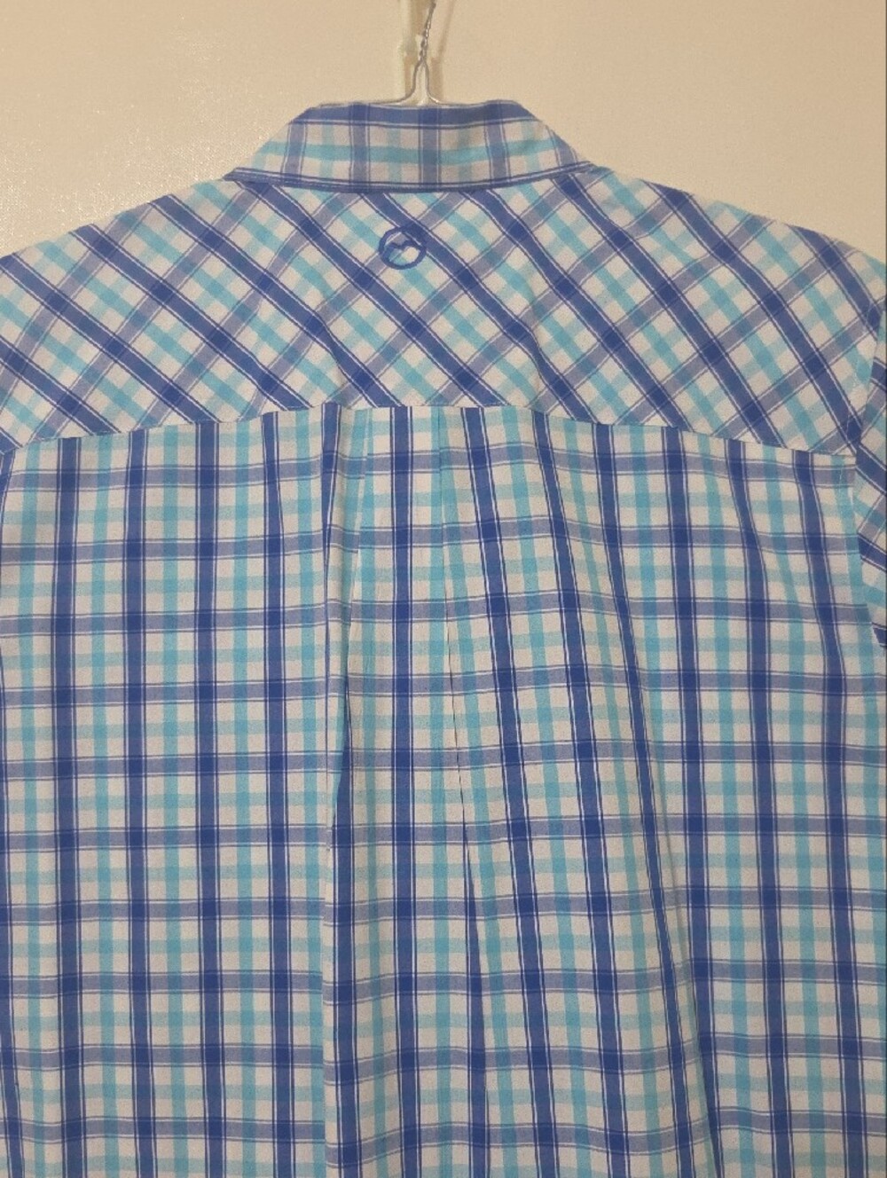 Magellan Outdoors Men’s Blue & Teal Plaid Short-Sleeve Button-Down Shirt - Sz XL - Picture 7 of 12